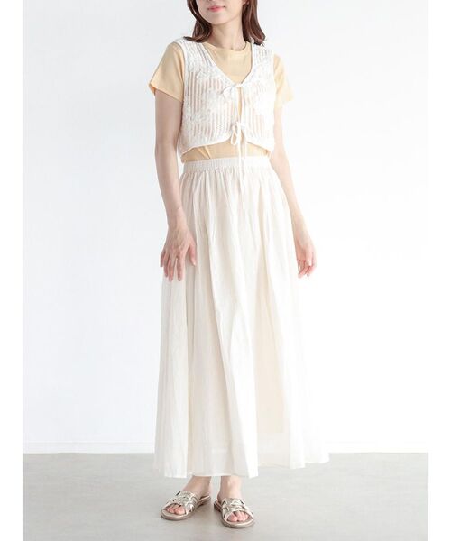 FIKA.(フィーカ)の「Pin tuck cotton skirt(スカート・レディース・オフホワイト/ブラック・MEDIUM)」の14枚目の写真
