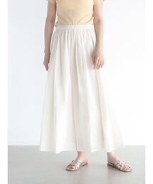 Pin tuck cotton skirt
