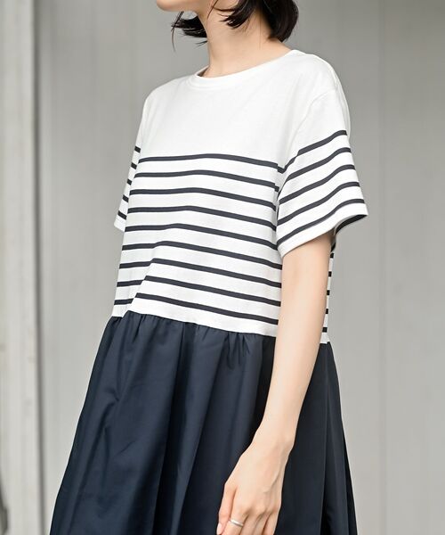 rps(アールピーエス)の「パネルボーダー切替ワンピース(ワンピース・レディース・ブラック/ネイビー・フリー)」の18枚目の写真
