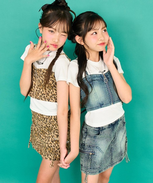 ANAP GiRL(アナップガール)の「サイド ポケット デザイン スカパン【キッズお揃い】(スカート・キッズ・ベージュ/ブルー・XS/S/M)」の4枚目の写真