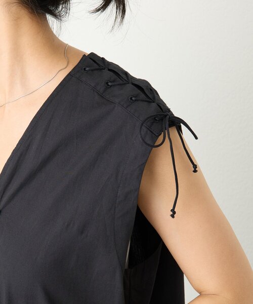 BEARDSLEY(ビアズリー)の「肩レースアップサロペット(サロペット/オーバーオール・レディース・ブラック・FREE)」の10枚目の写真