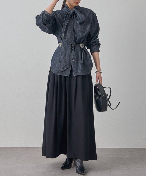 loungedress　ラウンジドレス　ブラウス　ブラック　B969 ダブルクロスVブラウス | LOUNGEDRESS(ラウンジドレス)レディース