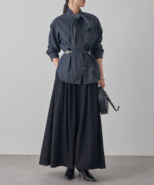 セール】デニムボウタイブラウス（シャツ/ブラウス）｜LOUNGEDRESS