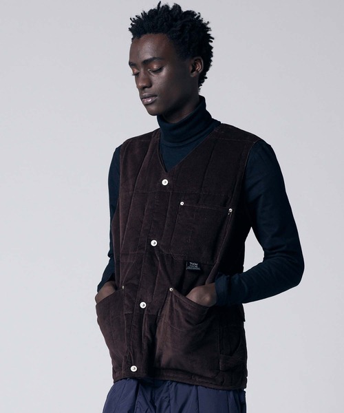 TAION(タイオン)】〈ユニセックス〉ワーク Vネックボタン コーデュロイ