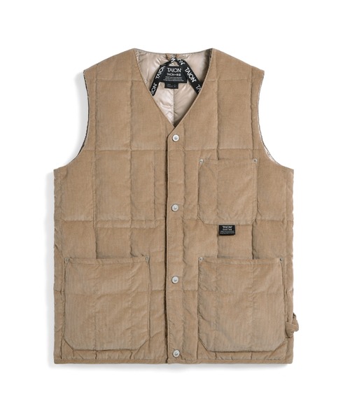 TAION(タイオン)】〈ユニセックス〉ワーク Vネックボタン コーデュロイ