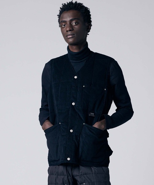 TAION(タイオン)】〈ユニセックス〉ワーク Vネックボタン コーデュロイ