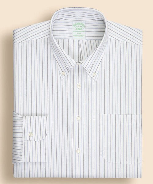 BROOKS BROTHERS(ブルックスブラザーズ)の「ストレッチコットン ロイヤルオックスフォード オルタネイトストライプ ドレスシャツ Slim Fit(ビジネスシャツ・メンズ・ブルー/ネイビー・14 1/2-31/15-31/15 1/2-31/15 1/2-32/15 1/2-33/16-32/16-33/17-32/17-33/15-32/16-31/16 1/2-32/16 1/2-33/14 1/2-32)」の3枚目の写真