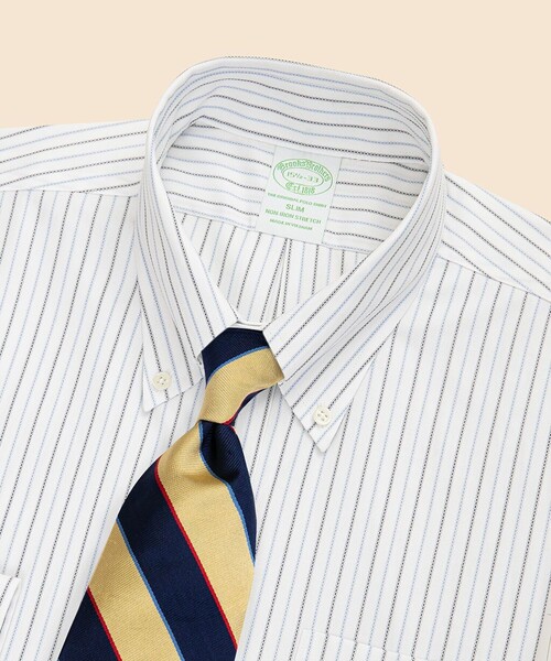 BROOKS BROTHERS(ブルックスブラザーズ)の「ストレッチコットン ロイヤルオックスフォード オルタネイトストライプ ドレスシャツ Slim Fit(ビジネスシャツ・メンズ・ブルー/ネイビー・14 1/2-31/15-31/15 1/2-31/15 1/2-32/15 1/2-33/16-32/16-33/17-32/17-33/15-32/16-31/16 1/2-32/16 1/2-33/14 1/2-32)」の4枚目の写真