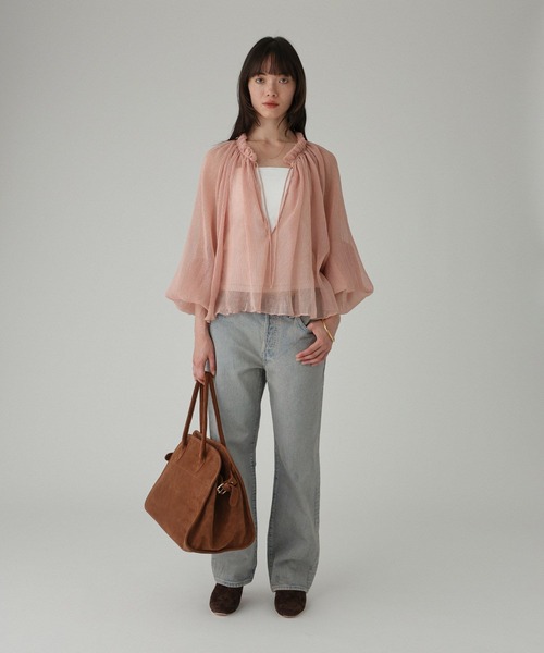 BABYLONE（バビロン）の「2WAY楊柳ブラウス（シャツ/ブラウス・レディース・ブラック/ピンク/ライトベージュ・フリー）」の18枚目の写真