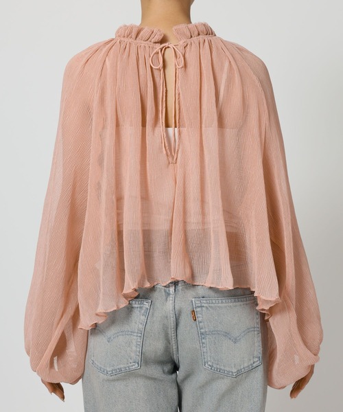 BABYLONE（バビロン）の「2WAY楊柳ブラウス（シャツ/ブラウス・レディース・ブラック/ピンク/ライトベージュ・フリー）」の8枚目の写真