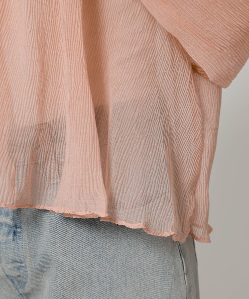 BABYLONE（バビロン）の「2WAY楊柳ブラウス（シャツ/ブラウス・レディース・ブラック/ピンク/ライトベージュ・フリー）」の4枚目の写真