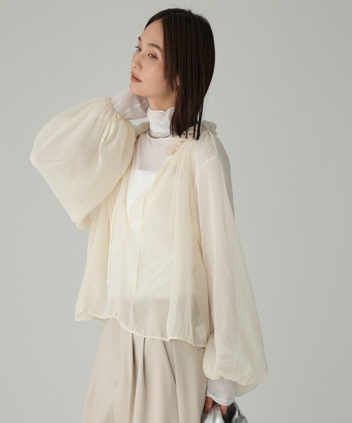 BABYLONE（バビロン）の「2WAY楊柳ブラウス（シャツ/ブラウス・レディース・ブラック/ピンク/ライトベージュ・フリー）」の21枚目の写真