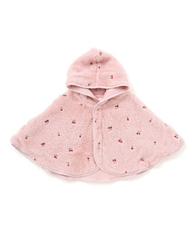 【お揃い】フード付き総柄刺しゅうもこもこボアマントベビー(50~90cm)