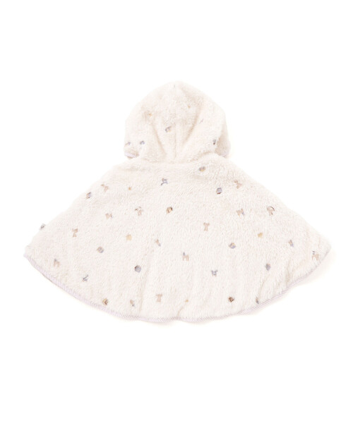 SLAP SLIP BABY(スラップスリップベビー)の「【お揃い】フード付き総柄刺しゅうもこもこボアマントベビー(50~90cm)(その他ベビーウェア・キッズ・オフホワイト/ピンク・FREE)」の5枚目の写真