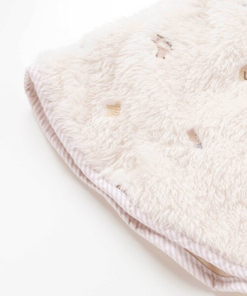 SLAP SLIP BABY(スラップスリップベビー)の「【お揃い】フード付き総柄刺しゅうもこもこボアマントベビー(50~90cm)(その他ベビーウェア・キッズ・オフホワイト/ピンク・FREE)」の10枚目の写真