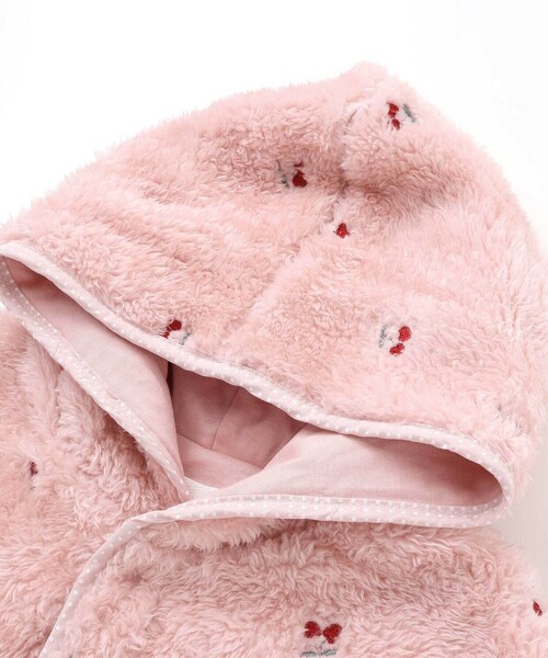 SLAP SLIP BABY(スラップスリップベビー)の「【お揃い】フード付き総柄刺しゅうもこもこボアマントベビー(50~90cm)(その他ベビーウェア・キッズ・オフホワイト/ピンク・FREE)」の16枚目の写真