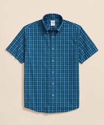 【美品】ブルックスブラザーズ　半袖　ビジネスシャツ　Ｌ　BROOKS メンズ コットン オックスフォード ショートスリーブ プルオーバー