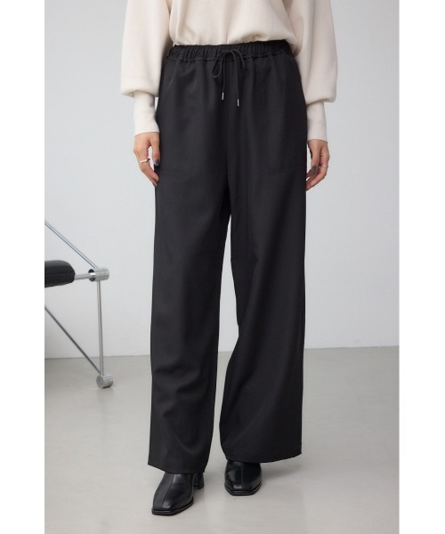 AZUL by moussy(アズールバイマウジー)の「パッチポケットウエストイージーパンツ(スラックス・レディース・ブラック系その他/ブラック/ホワイト系その他/ブラウン・SMALL/MEDIUM)」の1枚目の写真