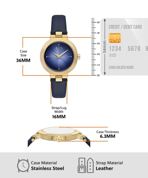 ARMANI EXCHANGE(アルマーニエクスチェンジ)の「アルマーニ・エクスチェンジ 腕時計 レディース アナログ レザー AX5179(アナログ腕時計・レディース・マルチ・FREE)」の5枚目の写真