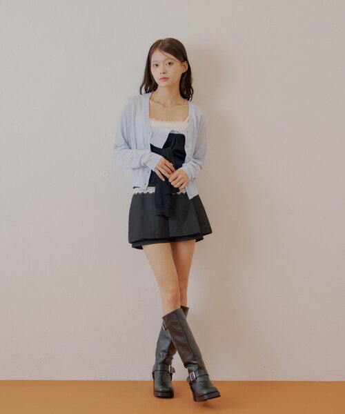 Chico（チコ）の「シアーカーディガン+ねじりシャツドッキングベアセット（カーディガン/ボレロ・レディース・ベージュ/グレー/ブラック・FREE）」の12枚目の写真