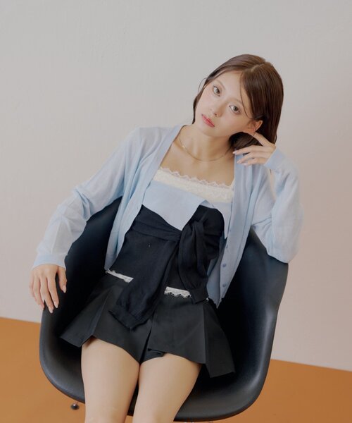 Chico（チコ）の「シアーカーディガン+ねじりシャツドッキングベアセット（カーディガン/ボレロ・レディース・ベージュ/グレー/ブラック・FREE）」の14枚目の写真