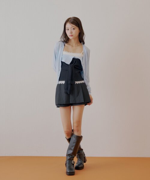 Chico（チコ）の「シアーカーディガン+ねじりシャツドッキングベアセット（カーディガン/ボレロ・レディース・ベージュ/グレー/ブラック・FREE）」の16枚目の写真