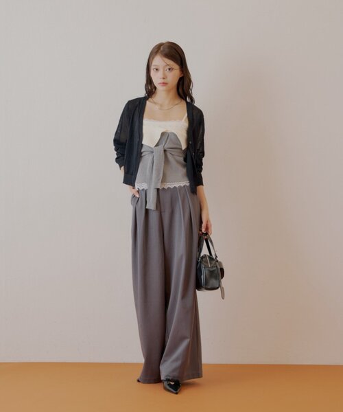 Chico（チコ）の「シアーカーディガン+ねじりシャツドッキングベアセット（カーディガン/ボレロ・レディース・ベージュ/グレー/ブラック・FREE）」の22枚目の写真