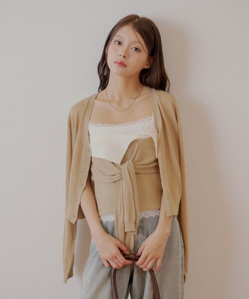 シアーカーディガン+ねじりシャツドッキングベアセット(カーディガン シアーカーディガン+ねじりシャツドッキングベアセット(カーディガン