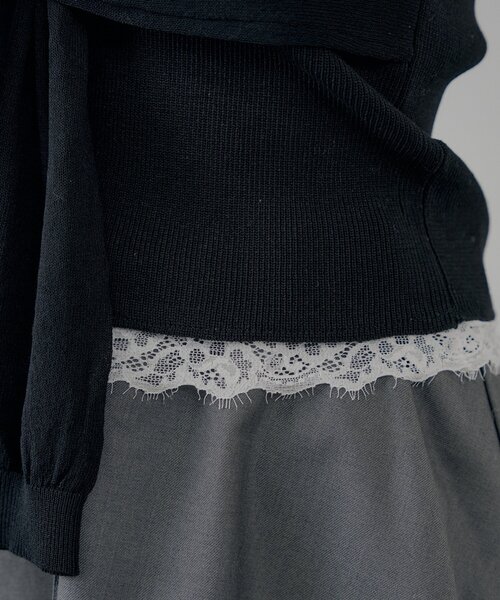 Chico（チコ）の「シアーカーディガン+ねじりシャツドッキングベアセット（カーディガン/ボレロ・レディース・ベージュ/グレー/ブラック・FREE）」の4枚目の写真