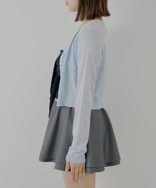 Chico（チコ）の「シアーカーディガン+ねじりシャツドッキングベアセット（カーディガン/ボレロ・レディース・ベージュ/グレー/ブラック・FREE）」の6枚目の写真