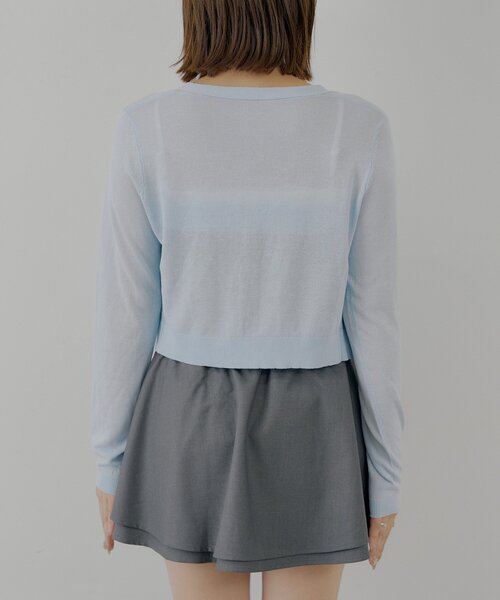 Chico（チコ）の「シアーカーディガン+ねじりシャツドッキングベアセット（カーディガン/ボレロ・レディース・ベージュ/グレー/ブラック・FREE）」の7枚目の写真