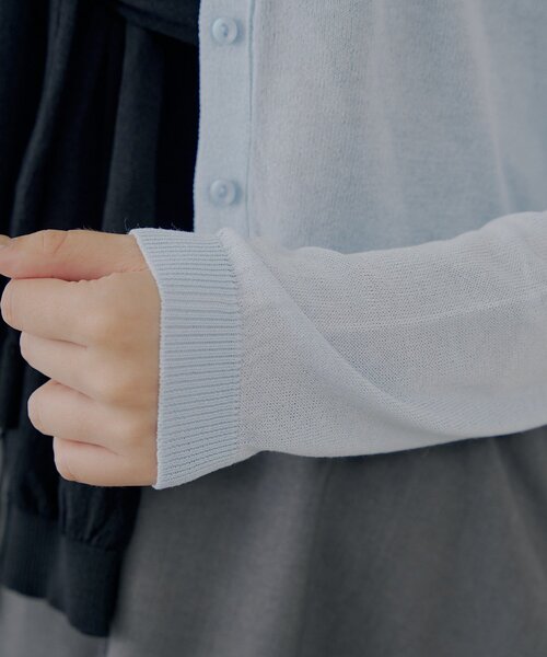 Chico（チコ）の「シアーカーディガン+ねじりシャツドッキングベアセット（カーディガン/ボレロ・レディース・ベージュ/グレー/ブラック・FREE）」の9枚目の写真