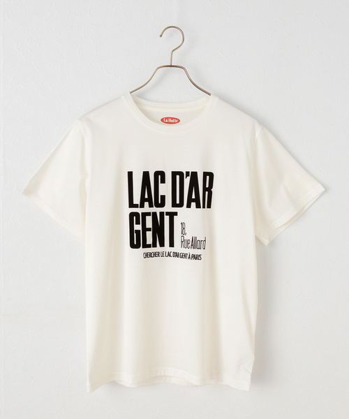 Spick & Span(スピックアンドスパン)の「《追加》La Hutte / ラ ユット ロゴTee(Tシャツ/カットソー・レディース・ホワイト系その他/ホワイト×ホワイト/ブラックミックス・FREE)」の3枚目の写真