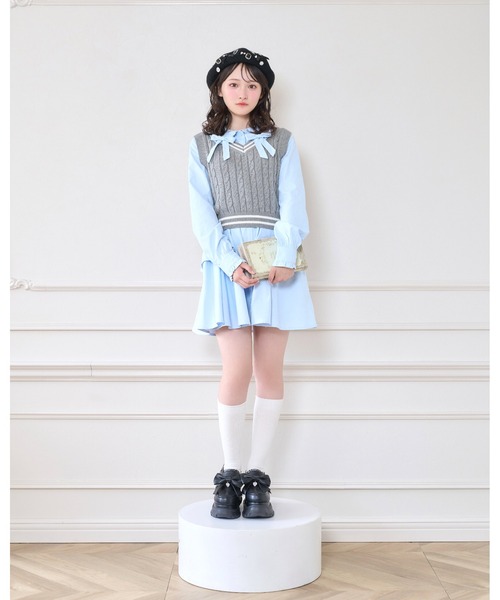 Honey Cinnamon(ハニーシナモン)の「ベストセットシャツワンピース(シャツワンピース・レディース・サックスブルー/ピンク・FREE)」の4枚目の写真