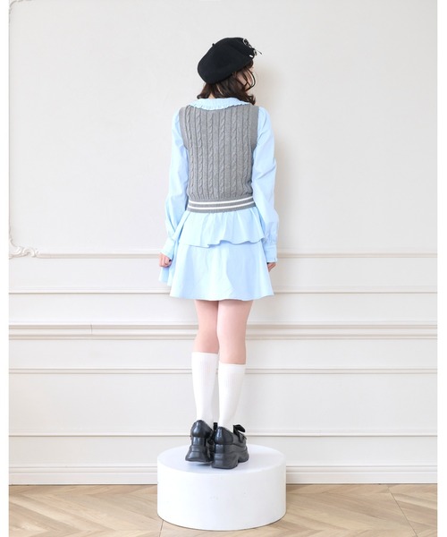Honey Cinnamon(ハニーシナモン)の「ベストセットシャツワンピース(シャツワンピース・レディース・サックスブルー/ピンク・FREE)」の6枚目の写真