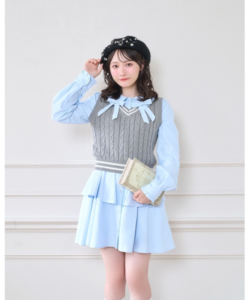 Honey Cinnamon(ハニーシナモン)の「ベストセットシャツワンピース(シャツワンピース・レディース・サックスブルー/ピンク・FREE)」の3枚目の写真