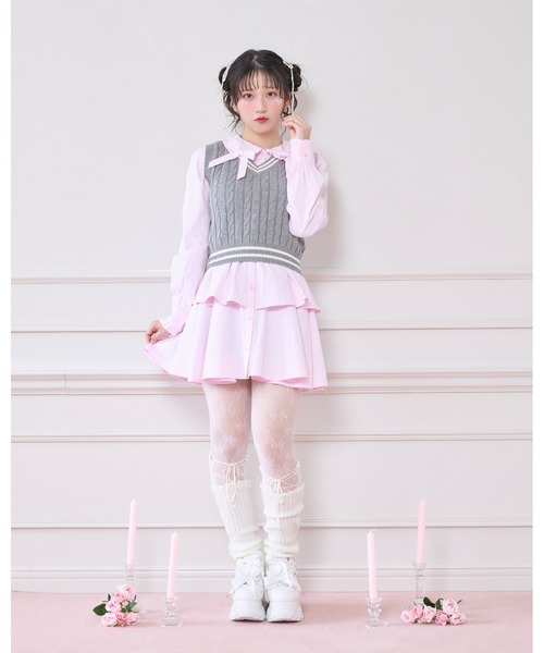 Honey Cinnamon(ハニーシナモン)の「ベストセットシャツワンピース(シャツワンピース・レディース・サックスブルー/ピンク・FREE)」の8枚目の写真