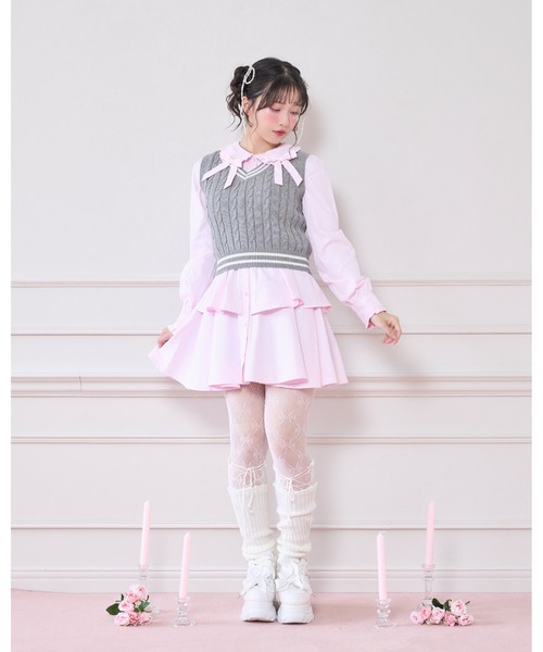 Honey Cinnamon(ハニーシナモン)の「ベストセットシャツワンピース(シャツワンピース・レディース・サックスブルー/ピンク・FREE)」の9枚目の写真