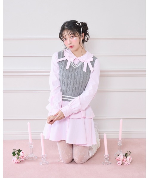 Honey Cinnamon(ハニーシナモン)の「ベストセットシャツワンピース(シャツワンピース・レディース・サックスブルー/ピンク・FREE)」の7枚目の写真