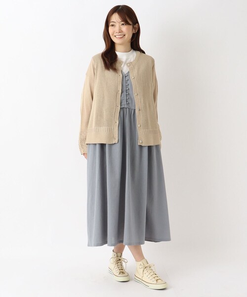 one'sterrace(ワンズテラス)の「袖透かし 柄編みカーディガン(カーディガン/ボレロ・レディース・オレンジ系その他5/ブラック系8/ベージュ系8/イエロー系8・02)」の18枚目の写真