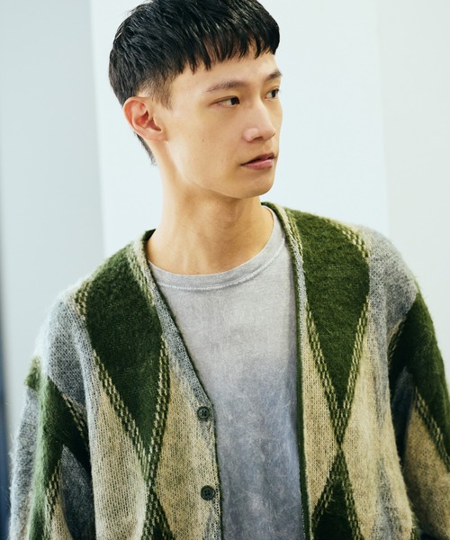 TOWNCRAFT（タウンクラフト）の「TOWNCRAFT / タウンクラフト SHAGGY VINTAGE PATTERN CARDIGAN レオパード アーガイル デイジー シャギー カーディガン モヘアタッチ（カーディガン/ボレロ・メンズ・その他1/グレー/グレー系その他/オリーブ/その他2/カーキ・X-SMALL/SMALL/MEDIUM/LARGE）」の19枚目の写真