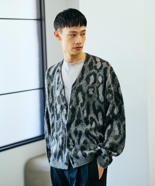 TOWNCRAFT（タウンクラフト）の「TOWNCRAFT / タウンクラフト SHAGGY VINTAGE PATTERN CARDIGAN レオパード アーガイル デイジー シャギー カーディガン モヘアタッチ（カーディガン/ボレロ・メンズ・その他1/グレー/グレー系その他/オリーブ/その他2/カーキ・X-SMALL/SMALL/MEDIUM/LARGE）」の9枚目の写真
