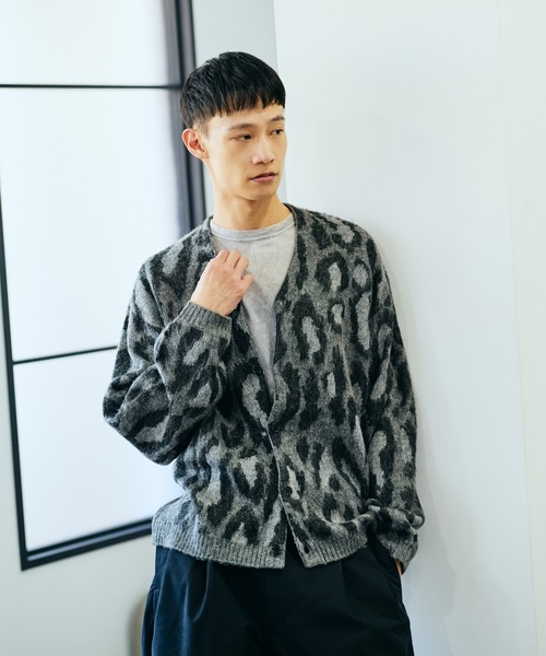 TOWNCRAFT（タウンクラフト）の「TOWNCRAFT / タウンクラフト SHAGGY VINTAGE PATTERN CARDIGAN レオパード アーガイル デイジー シャギー カーディガン モヘアタッチ（カーディガン/ボレロ・メンズ・その他1/グレー/グレー系その他/オリーブ/その他2/カーキ・X-SMALL/SMALL/MEDIUM/LARGE）」の11枚目の写真