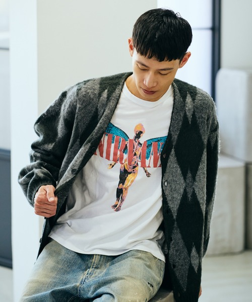 TOWNCRAFT（タウンクラフト）の「TOWNCRAFT / タウンクラフト SHAGGY VINTAGE PATTERN CARDIGAN レオパード アーガイル デイジー シャギー カーディガン モヘアタッチ（カーディガン/ボレロ・メンズ・その他1/グレー/グレー系その他/オリーブ/その他2/カーキ・X-SMALL/SMALL/MEDIUM/LARGE）」の12枚目の写真