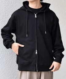 SHIPS any: CLASSY バックタック スウェット ジップ パーカー◇