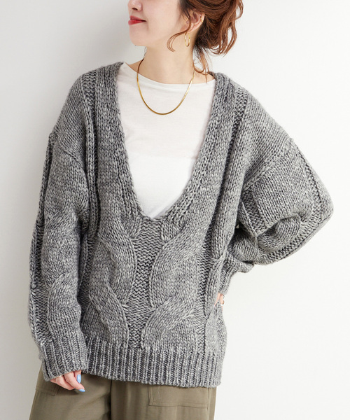 poyon2628　Cニット グレー poyon2628 Cニット グレー for/c（フォーシー） ニット セーター 「新