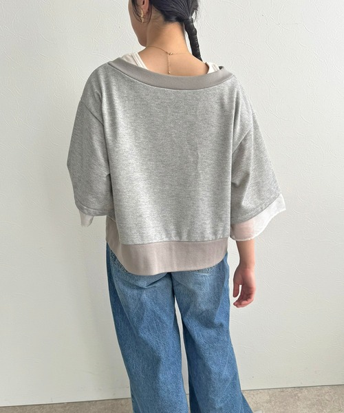 LHELBIE（レルビエ）の「ジップアップ2WAY裏毛トップス（その他トップス・レディース・ブラック/アイボリー/グレー・M）」の10枚目の写真