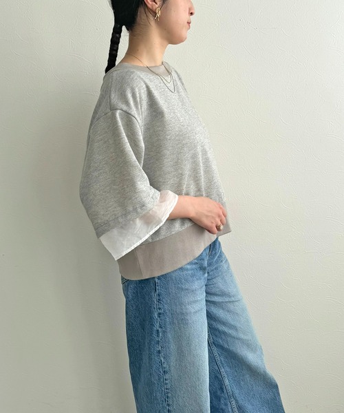 LHELBIE（レルビエ）の「ジップアップ2WAY裏毛トップス（その他トップス・レディース・ブラック/アイボリー/グレー・M）」の16枚目の写真