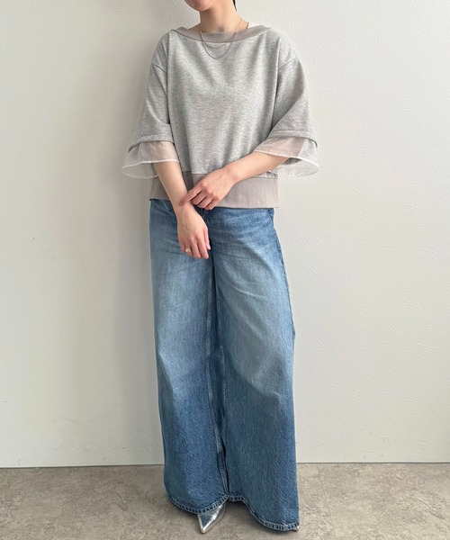 LHELBIE（レルビエ）の「ジップアップ2WAY裏毛トップス（その他トップス・レディース・ブラック/アイボリー/グレー・M）」の11枚目の写真