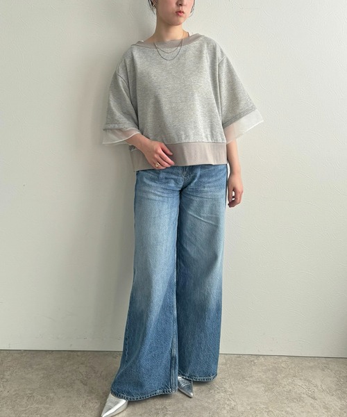 LHELBIE（レルビエ）の「ジップアップ2WAY裏毛トップス（その他トップス・レディース・ブラック/アイボリー/グレー・M）」の13枚目の写真